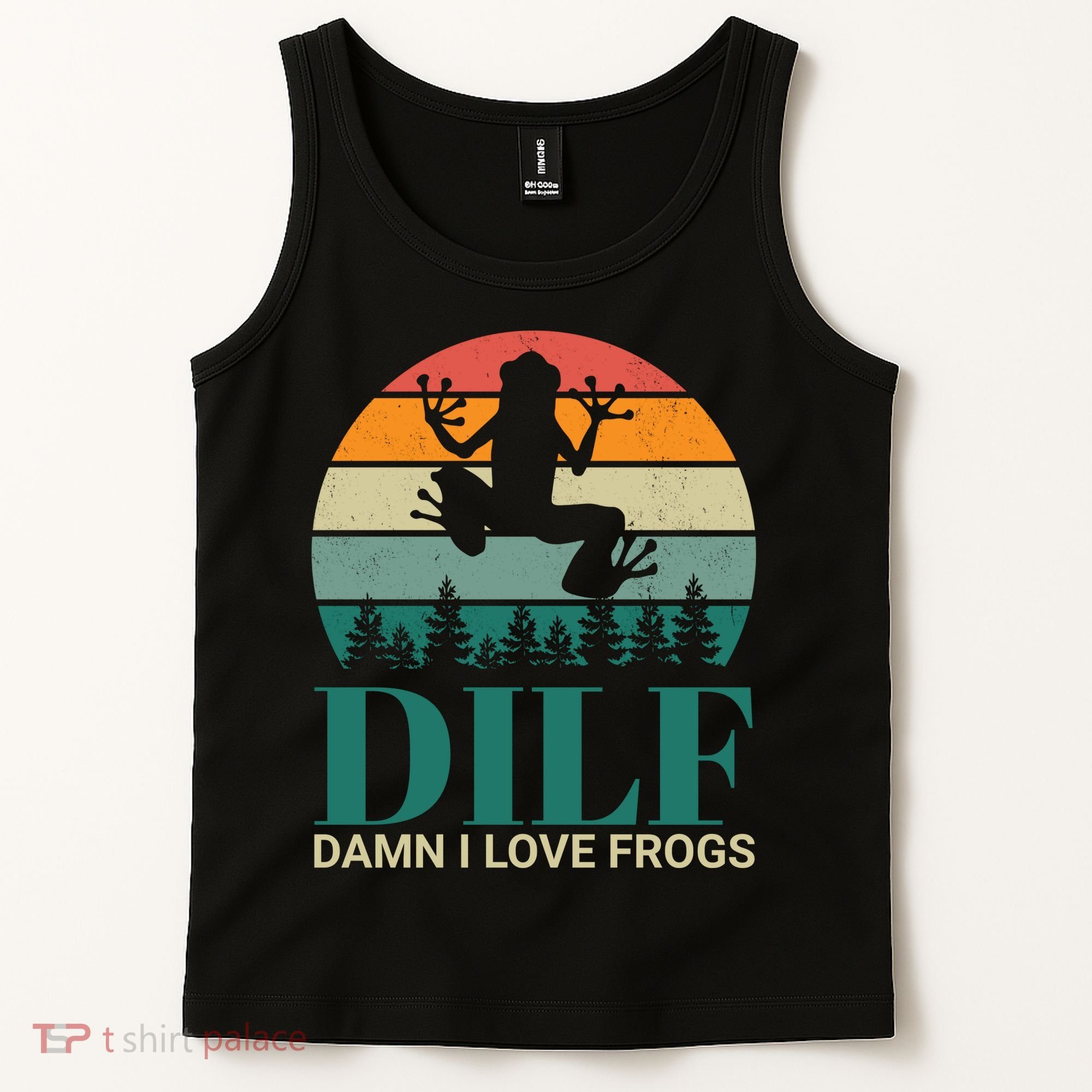 Retro Dilf Damn I Love Frogs Tank Top