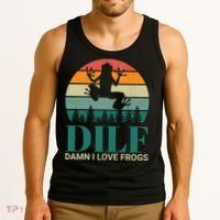 Retro Dilf Damn I Love Frogs Tank Top thumb 3