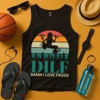 Retro Dilf Damn I Love Frogs Tank Top thumb 4