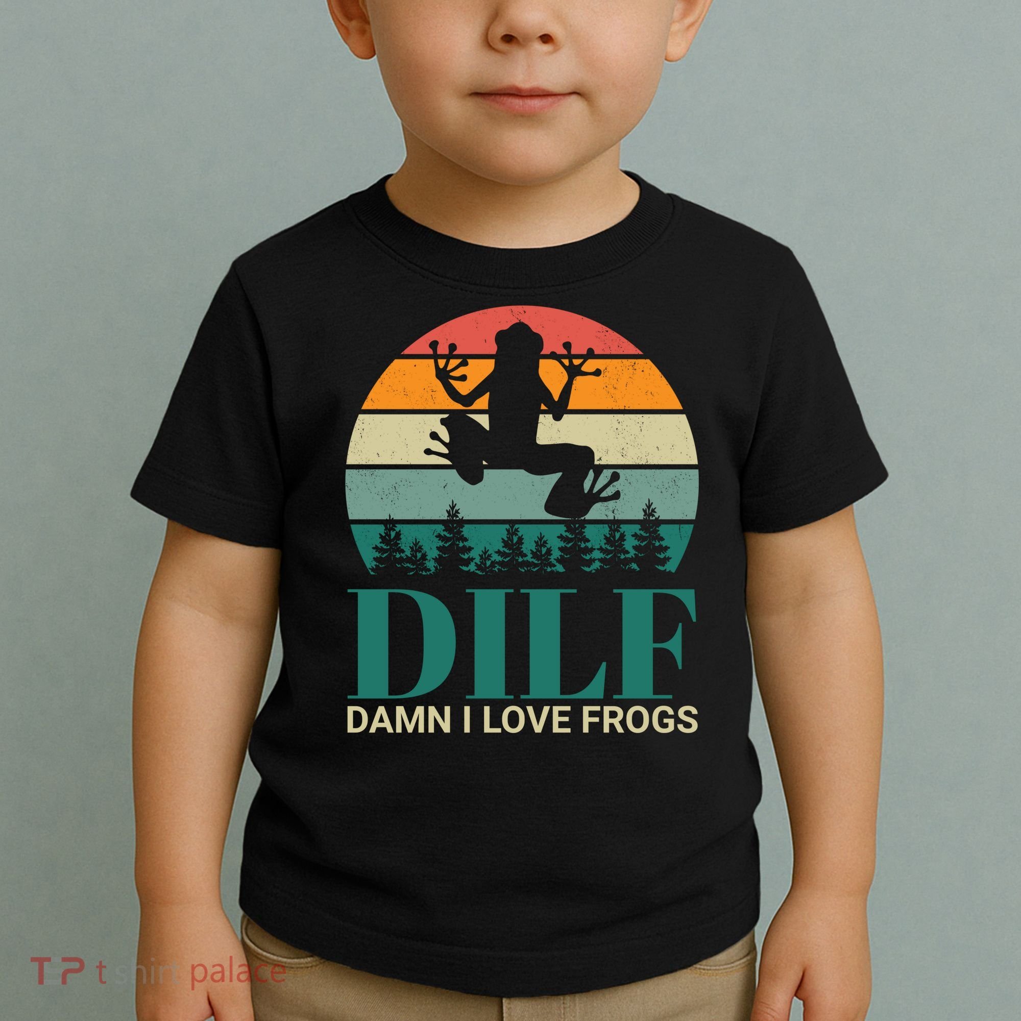 Retro Dilf Damn I Love Frogs Toddler T-Shirt