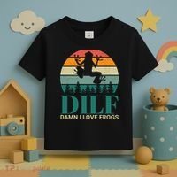 Retro Dilf Damn I Love Frogs Toddler T-Shirt thumb 3