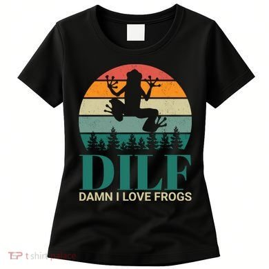 Retro Dilf Damn I Love Frogs Women's T-Shirt