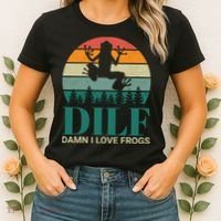 Retro Dilf Damn I Love Frogs Women's T-Shirt thumb 2