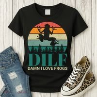 Retro Dilf Damn I Love Frogs Women's T-Shirt thumb 3