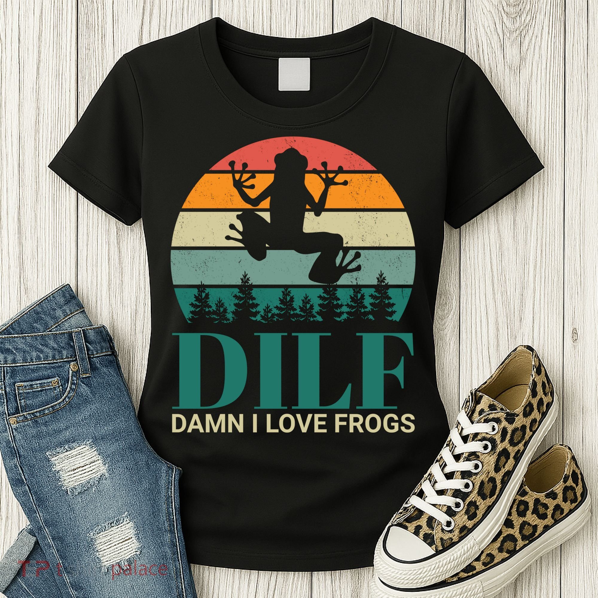 Retro Dilf Damn I Love Frogs Women's T-Shirt