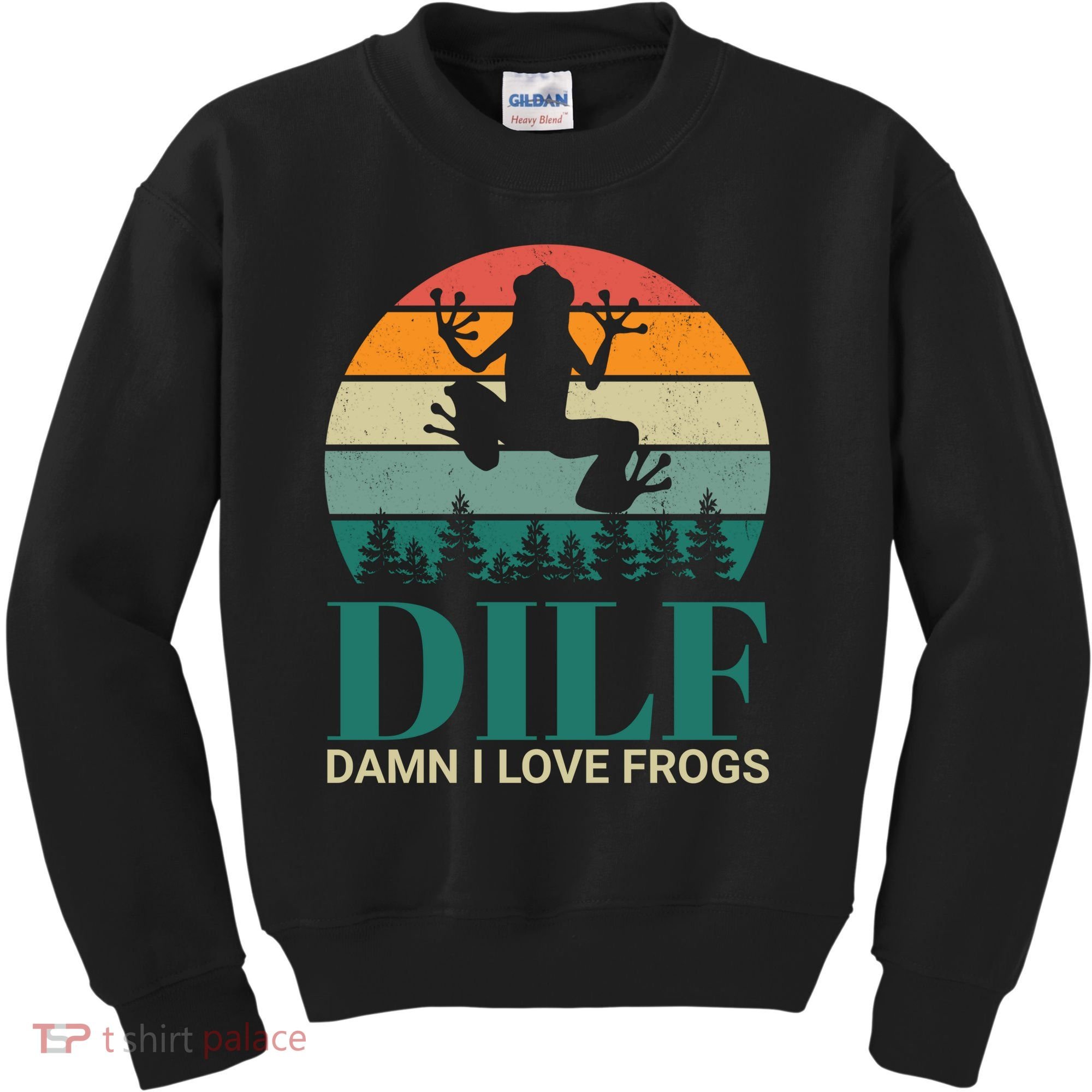 Retro Dilf Damn I Love Frogs Kids Sweatshirt