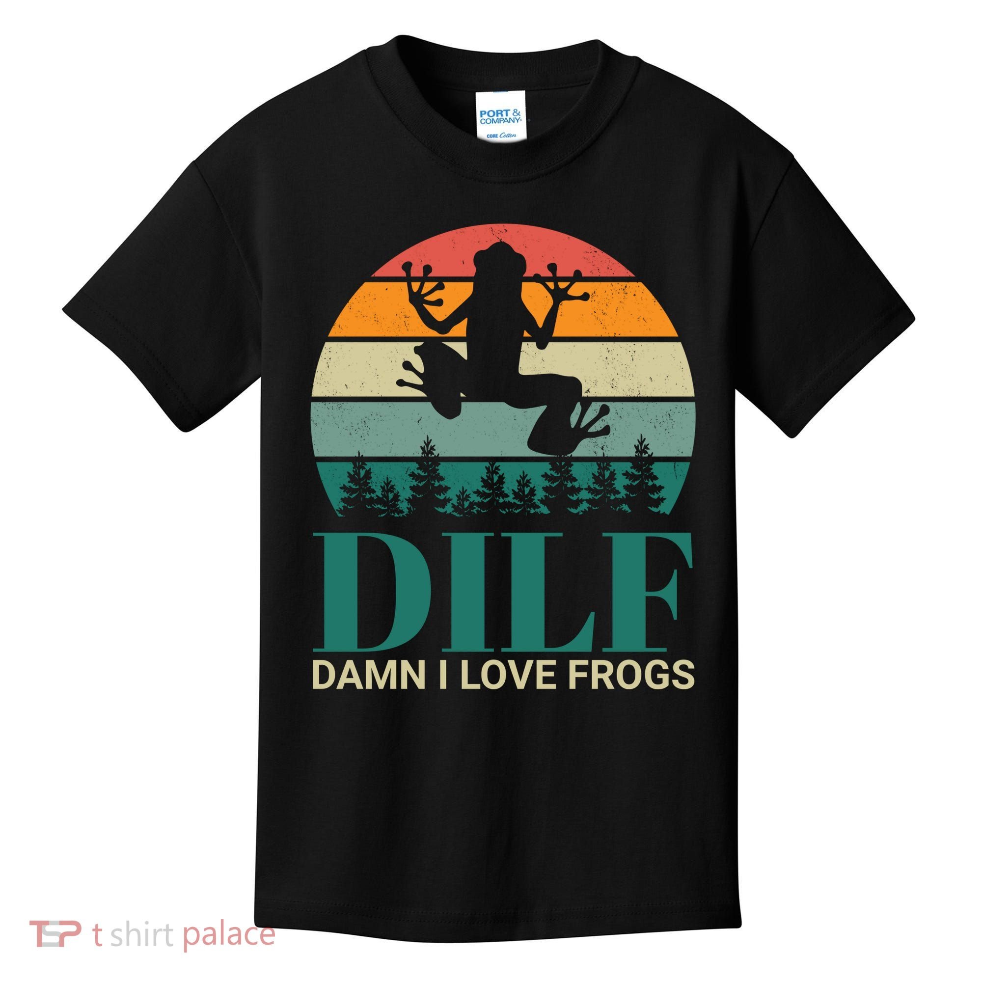 Retro Dilf Damn I Love Frogs Kids T-Shirt