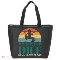 Retro Dilf Damn I Love Frogs Tote Bag thumb 0