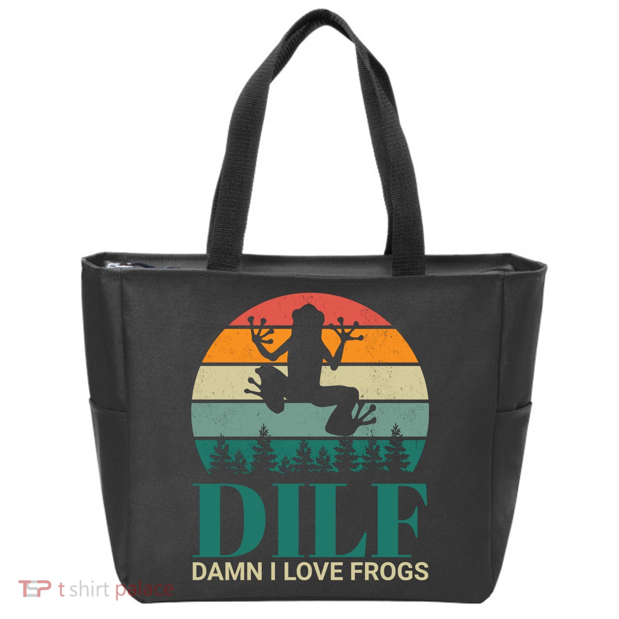 Retro Dilf Damn I Love Frogs Tote Bag