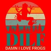 Retro Dilf Damn I Love Frogs Santa Hat thumb 1