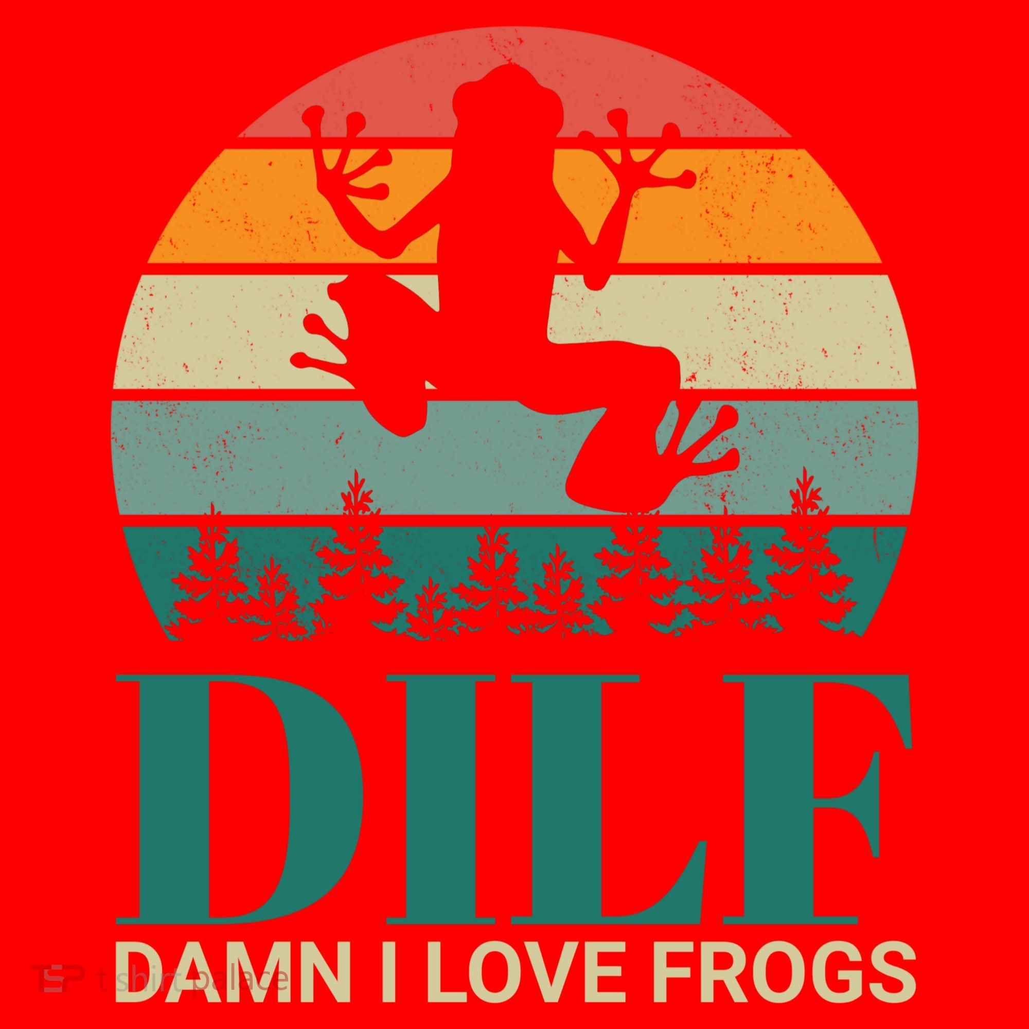 Retro Dilf Damn I Love Frogs Santa Hat