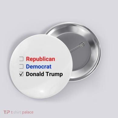 Republican Democrat Donald Trump Button