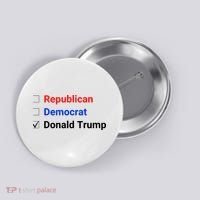 Republican Democrat Donald Trump Button thumb 0