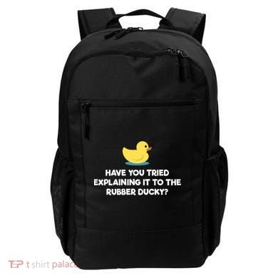 Rubber Duck Debugging Funny Explaining Programmer Coder Gift Backpack