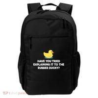 Rubber Duck Debugging Funny Explaining Programmer Coder Gift Backpack thumb 0