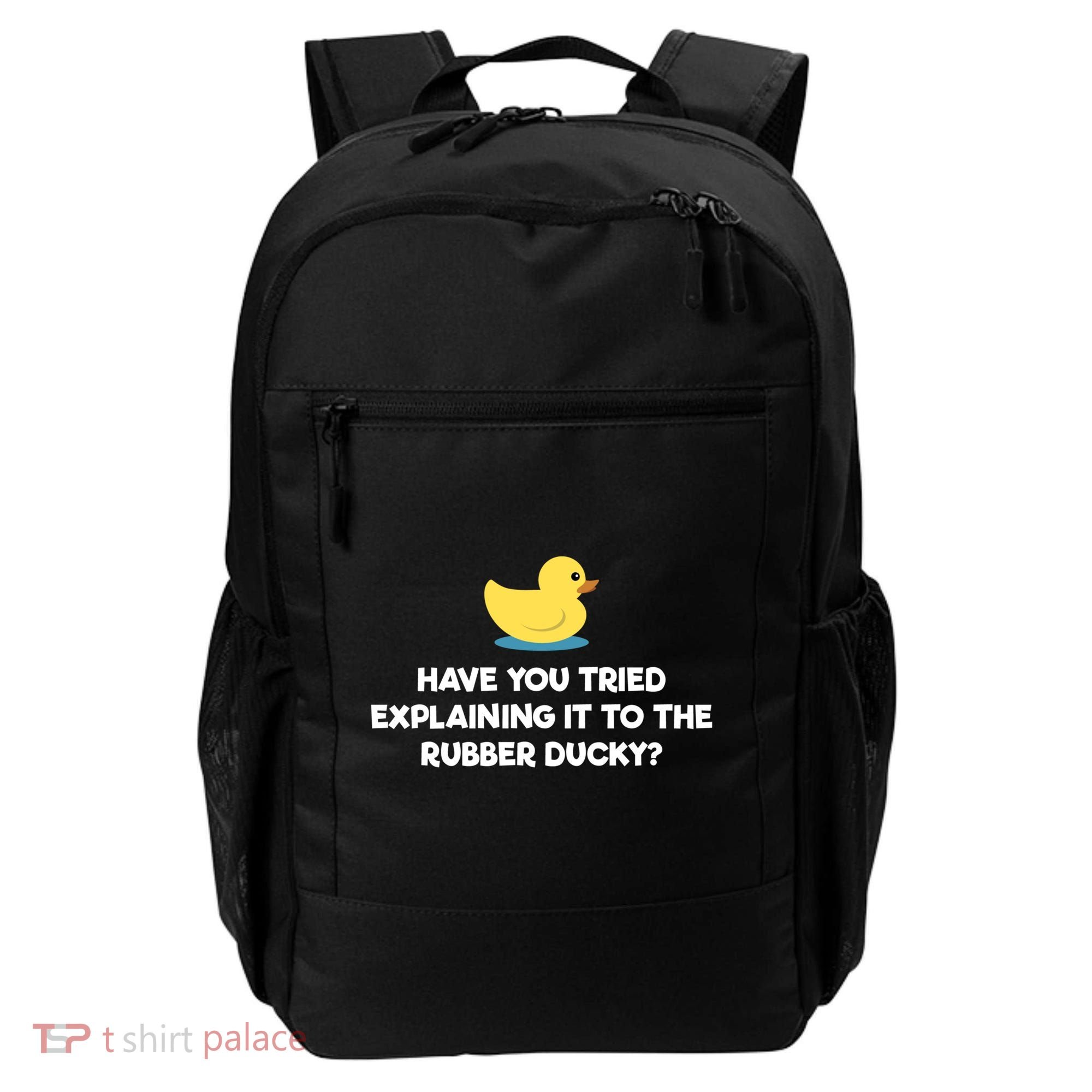 Rubber Duck Debugging Funny Explaining Programmer Coder Gift Backpack