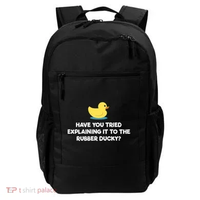 Rubber Duck Debugging Funny Explaining Programmer Coder Gift Backpack