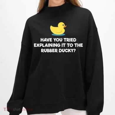 Rubber Duck Debugging Funny Explaining Programmer Coder Gift Boxercraft Ladies Fleece Mock Neck