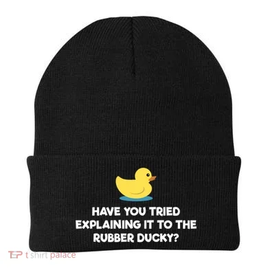 Rubber Duck Debugging Funny Explaining Programmer Coder Gift Beanie