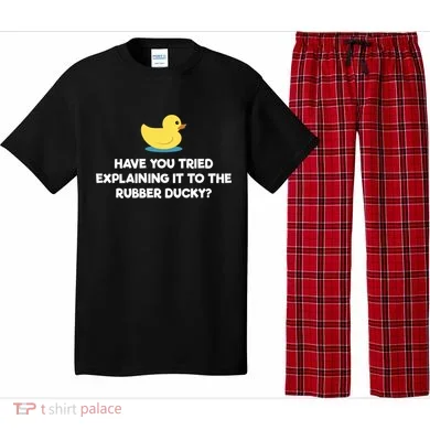 Rubber Duck Debugging Funny Explaining Programmer Coder Gift Pajama Set