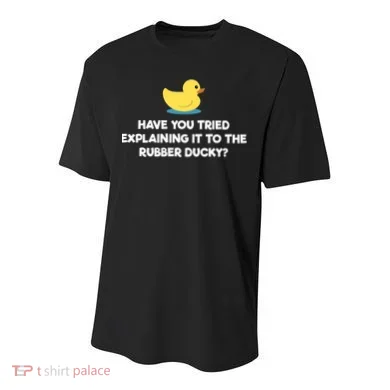 Rubber Duck Debugging Funny Explaining Programmer Coder Gift Youth Performance Sprint T-Shirt
