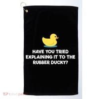 Rubber Duck Debugging Funny Explaining Programmer Coder Gift Golf Towel thumb 0