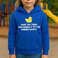 Rubber Duck Debugging Funny Explaining Programmer Coder Gift Kids Hoodie thumb 3