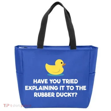 Rubber Duck Debugging Funny Explaining Programmer Coder Gift Tote Bag