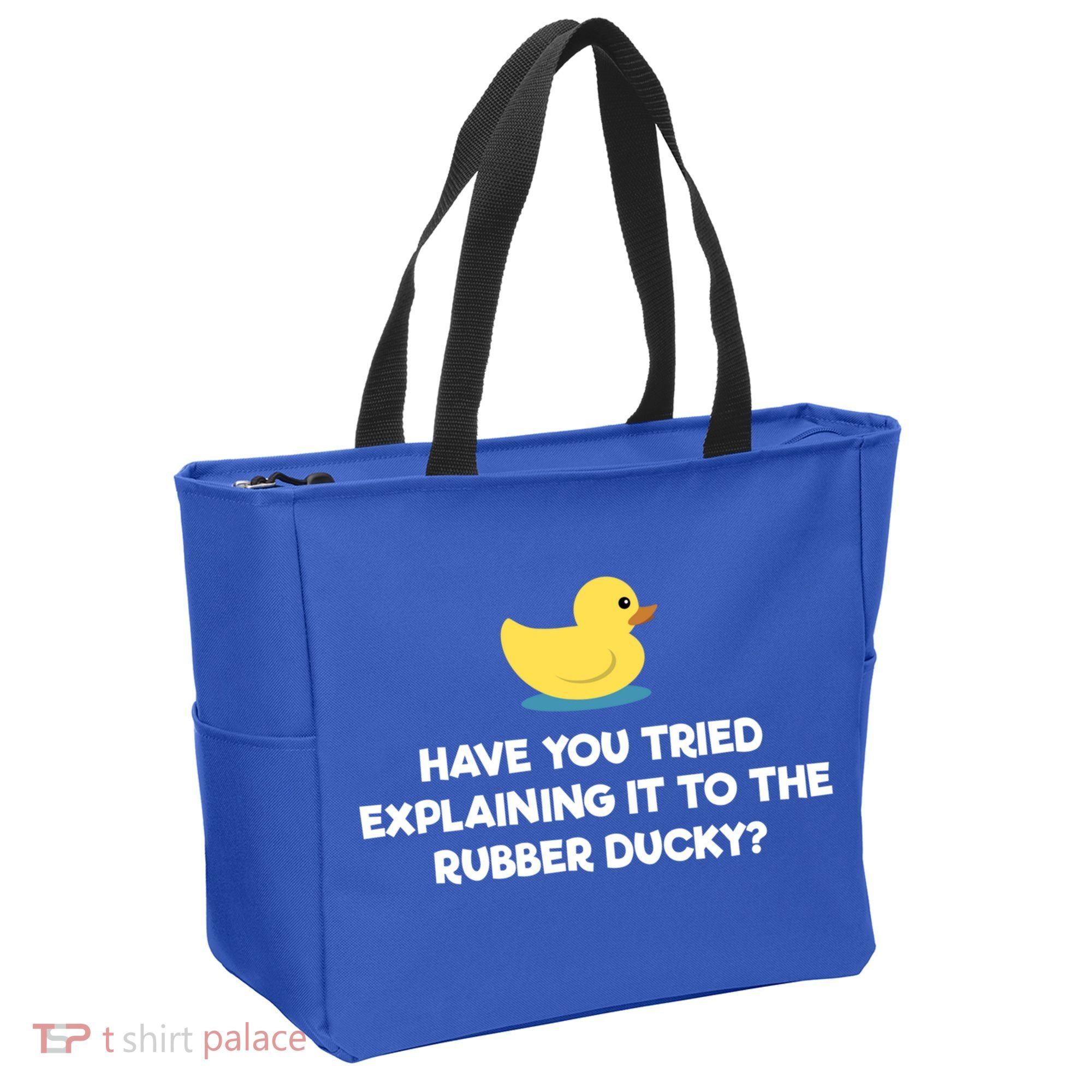 Rubber Duck Debugging Funny Explaining Programmer Coder Gift Tote Bag