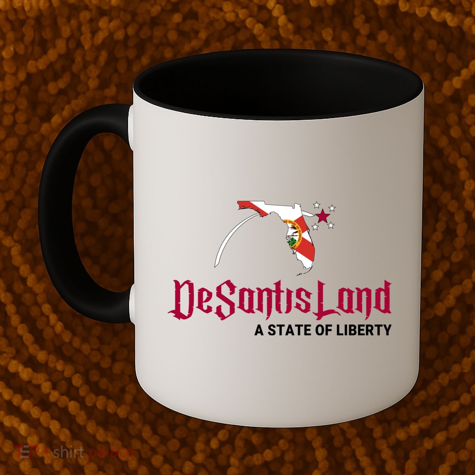 Ron Desantis DeSantisLand State Of Liberty Florida Map FL Flag Patriotic Coffee Mug