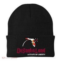 Ron Desantis DeSantisLand State Of Liberty Florida Map FL Flag Patriotic Beanie thumb 0