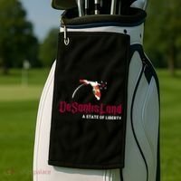 Ron Desantis DeSantisLand State Of Liberty Florida Map FL Flag Patriotic Golf Towel thumb 2