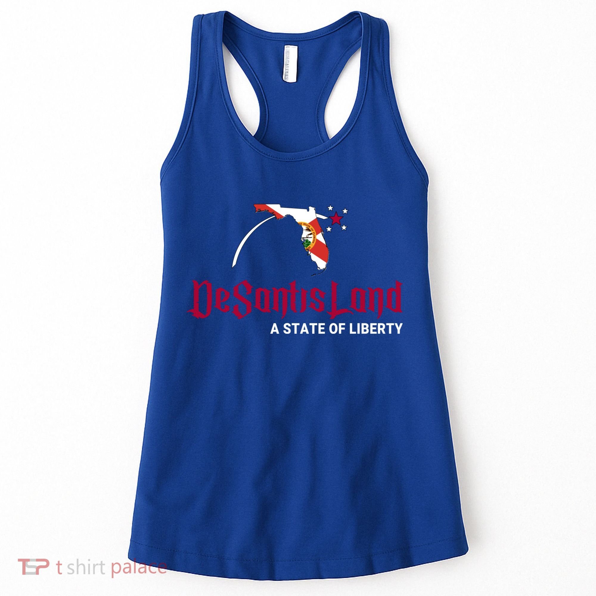 Ron Desantis DeSantisLand State Of Liberty Florida Map FL Flag Patriotic Women's Tank Top