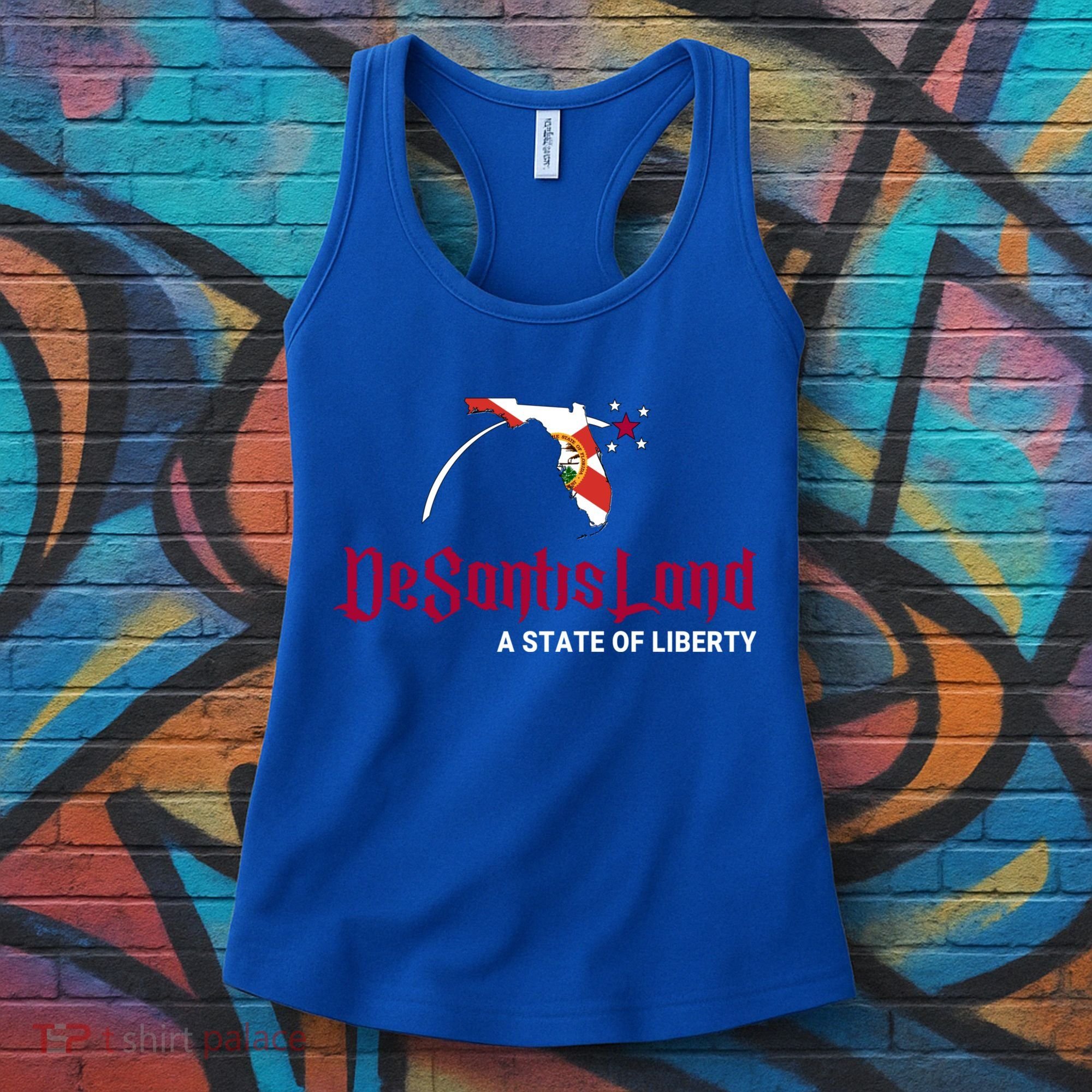 Ron Desantis DeSantisLand State Of Liberty Florida Map FL Flag Patriotic Women's Tank Top