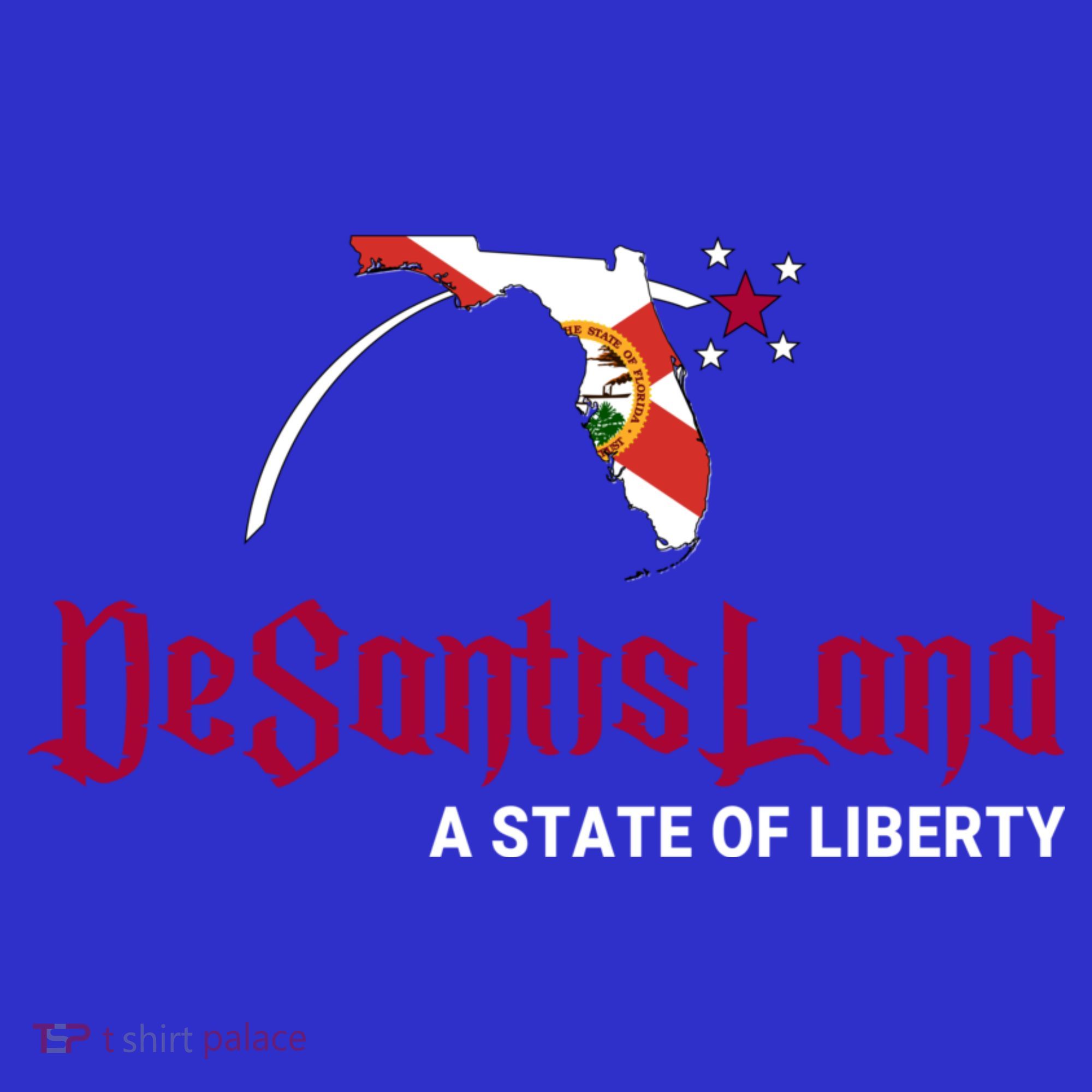 Ron Desantis DeSantisLand State Of Liberty Florida Map FL Flag Patriotic Women's Tank Top