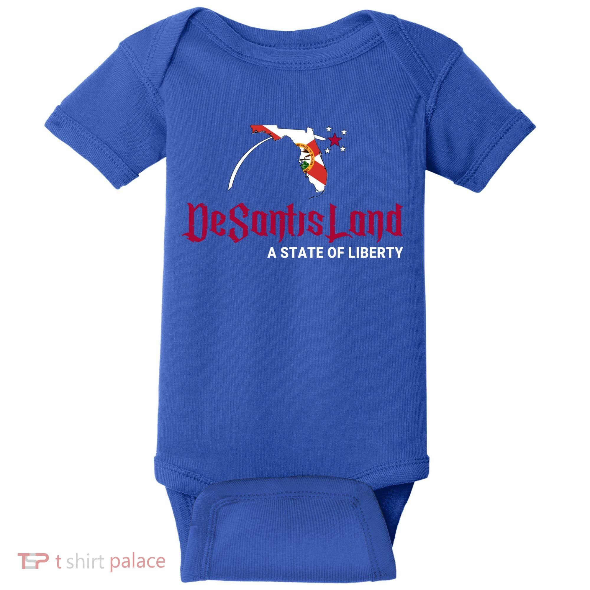 Ron Desantis DeSantisLand State Of Liberty Florida Map FL Flag Patriotic Baby Bodysuit