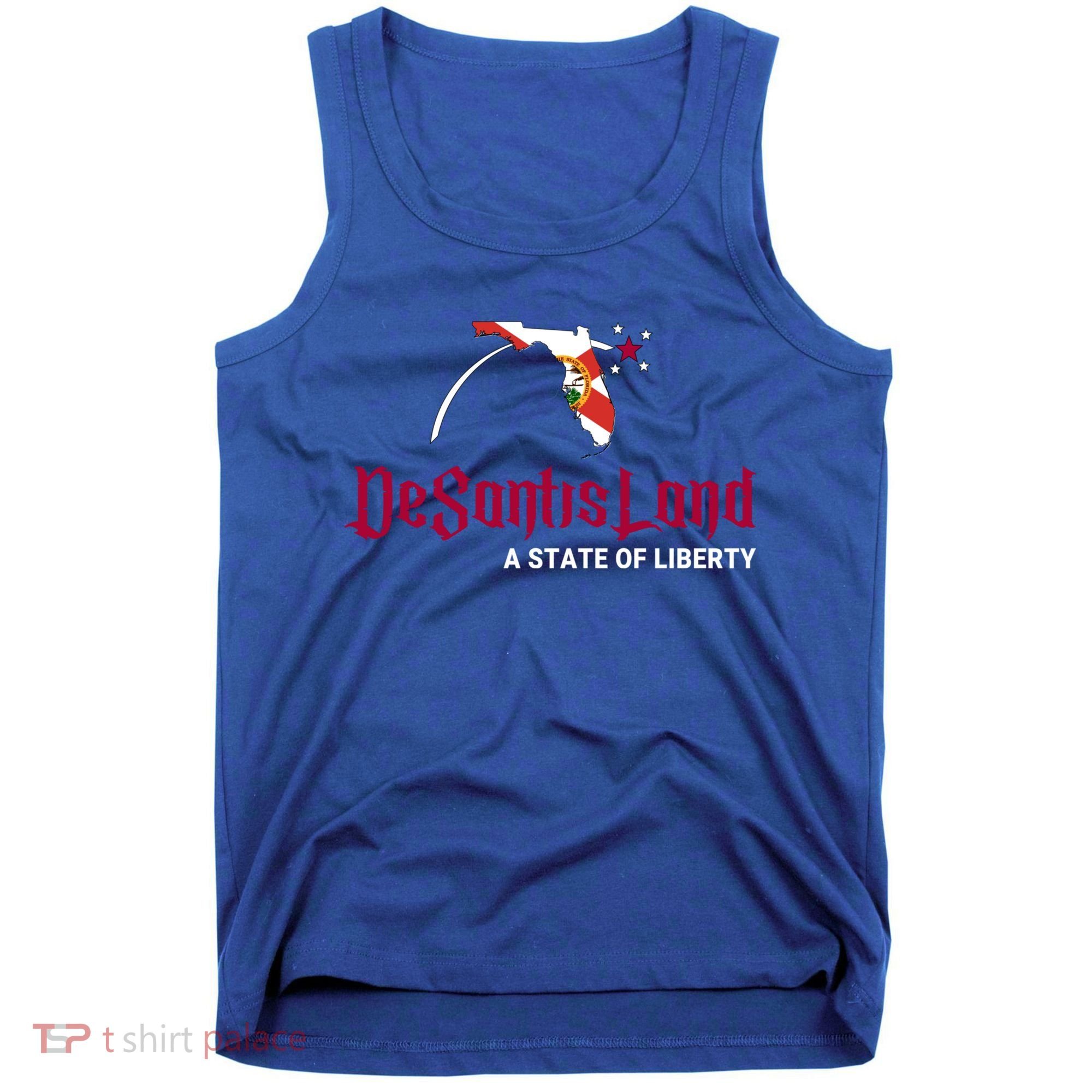 Ron Desantis DeSantisLand State Of Liberty Florida Map FL Flag Patriotic Tank Top