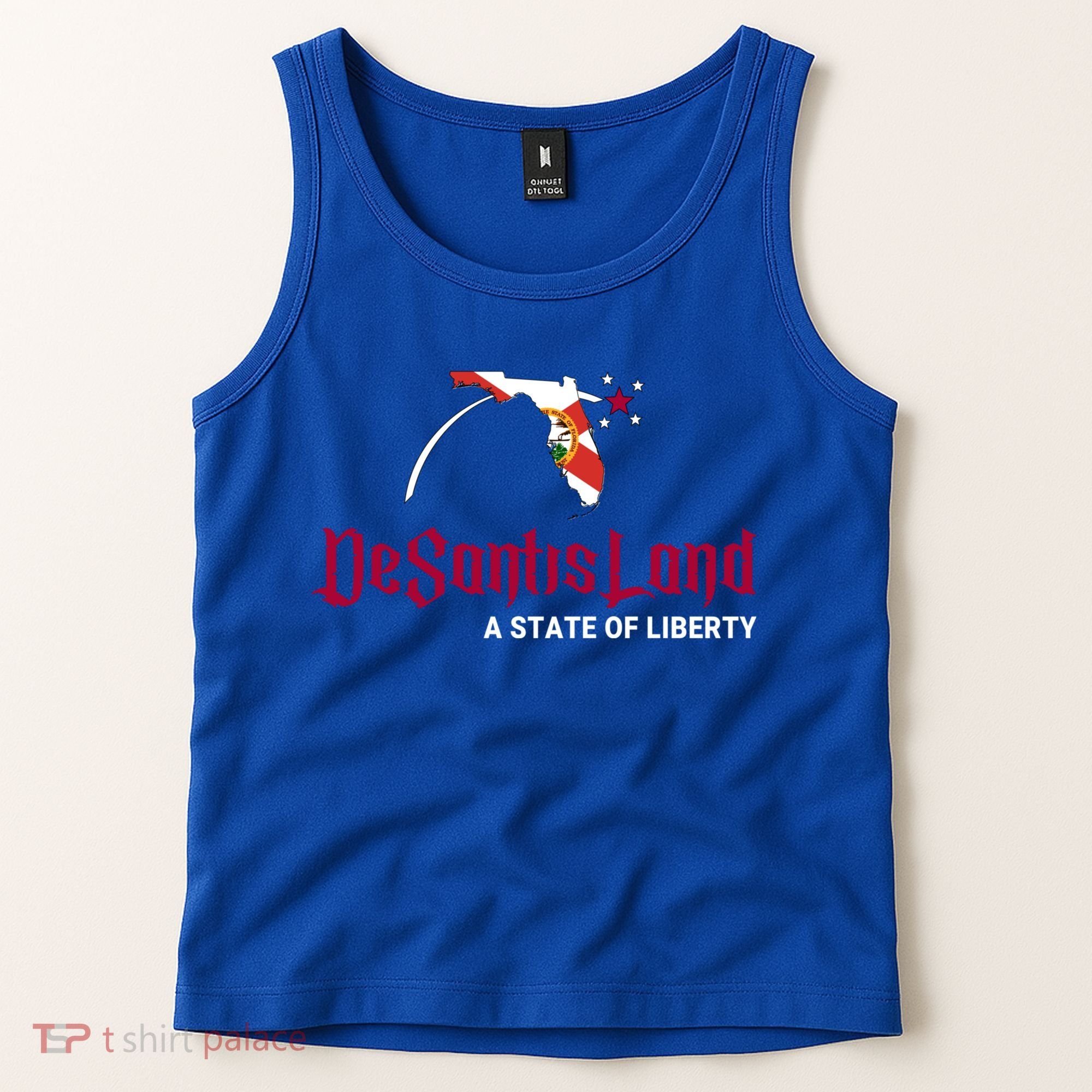 Ron Desantis DeSantisLand State Of Liberty Florida Map FL Flag Patriotic Tank Top