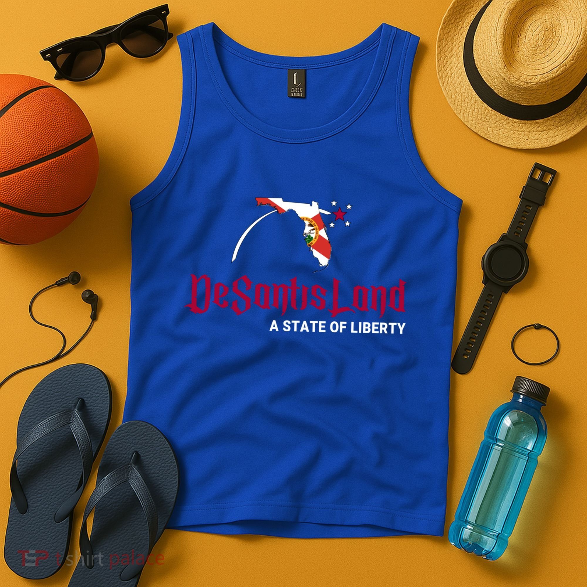 Ron Desantis DeSantisLand State Of Liberty Florida Map FL Flag Patriotic Tank Top