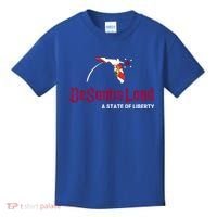 Ron Desantis DeSantisLand State Of Liberty Florida Map FL Flag Patriotic Kids T-Shirt thumb 0