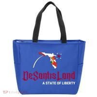 Ron Desantis DeSantisLand State Of Liberty Florida Map FL Flag Patriotic Tote Bag thumb 0