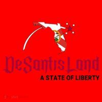 Ron Desantis DeSantisLand State Of Liberty Florida Map FL Flag Patriotic Santa Hat thumb 1