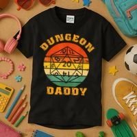Retro Dungeon Daddy For Father Fathers Day Kids T-Shirt thumb 3