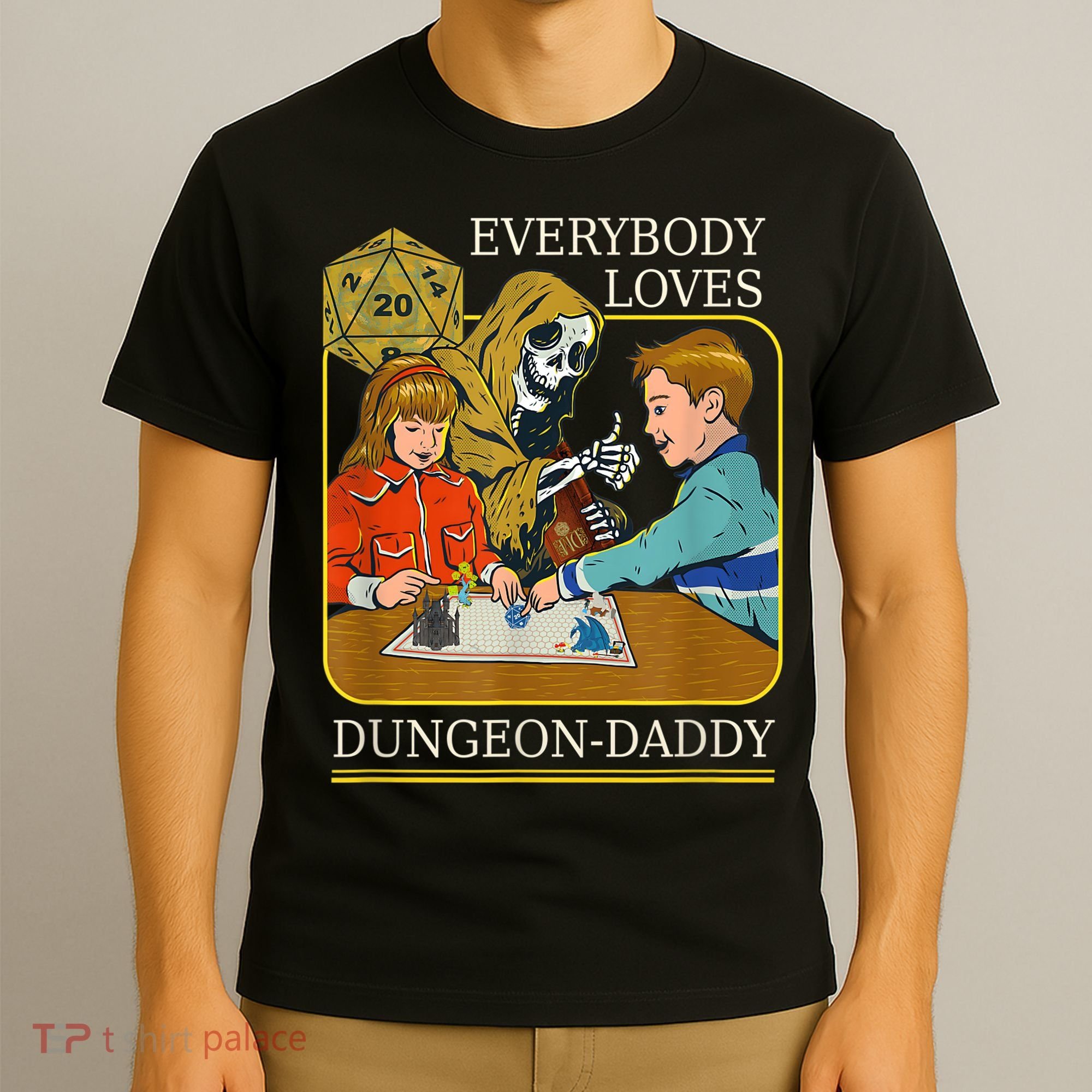 RPG D20 Dice Dungeon-Daddy Fantasy Pen and Paper Boardgame T-Shirt