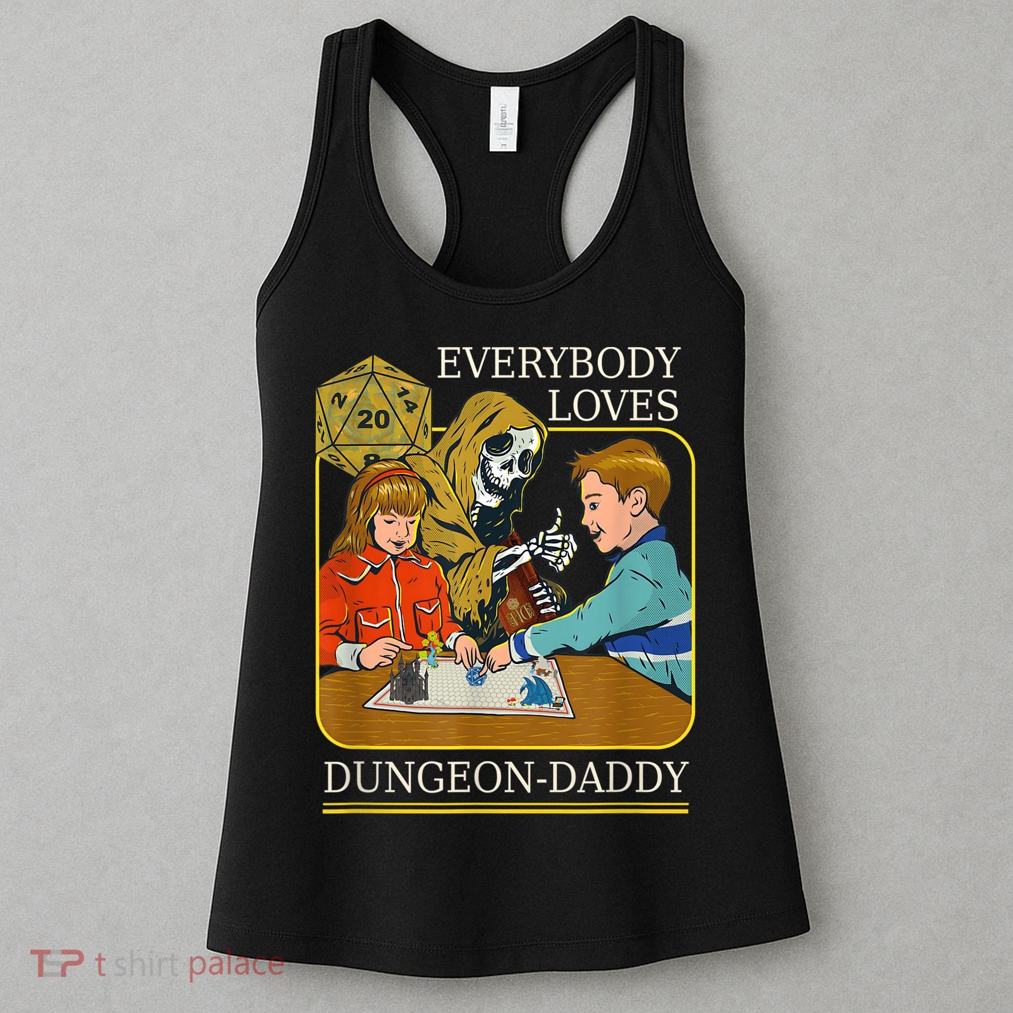 RPG D20 Dice Dungeon-Daddy Fantasy Pen and Paper Boardgame Women's Tank Top