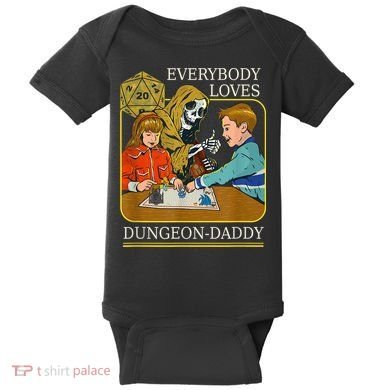 RPG D20 Dice Dungeon-Daddy Fantasy Pen and Paper Boardgame Baby Bodysuit