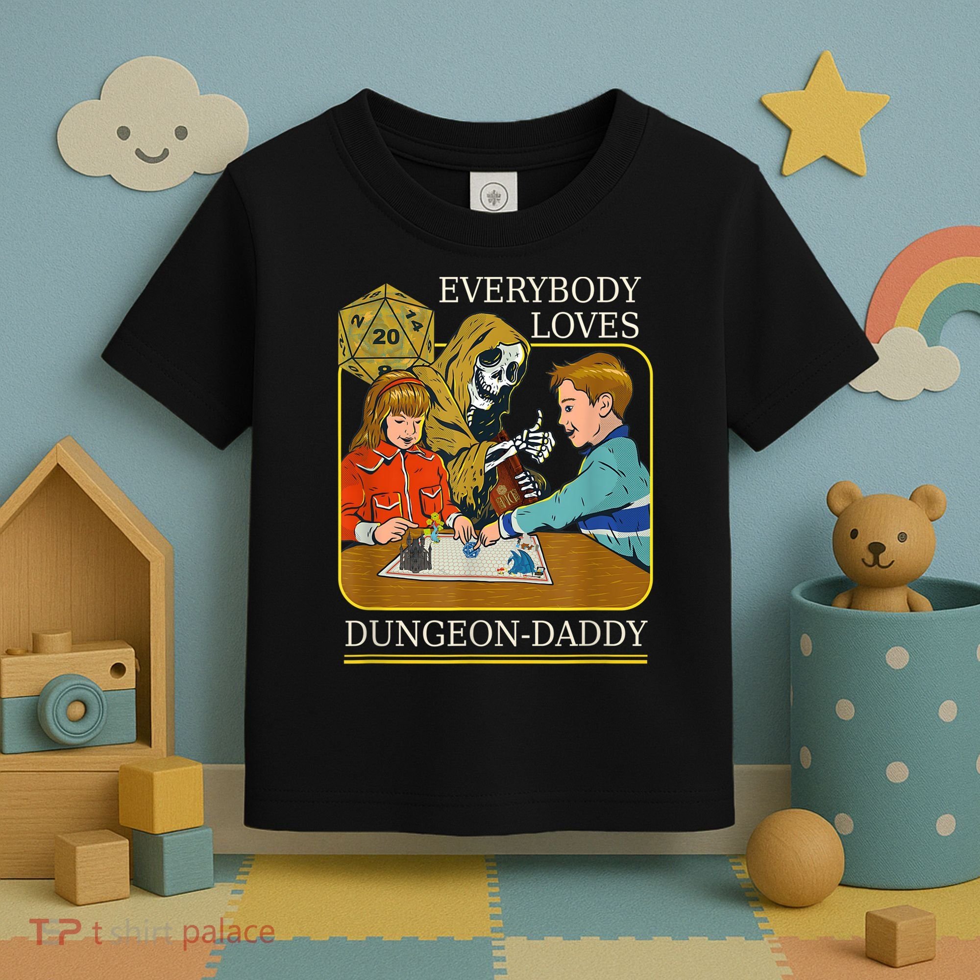 RPG D20 Dice Dungeon-Daddy Fantasy Pen and Paper Boardgame Toddler T-Shirt
