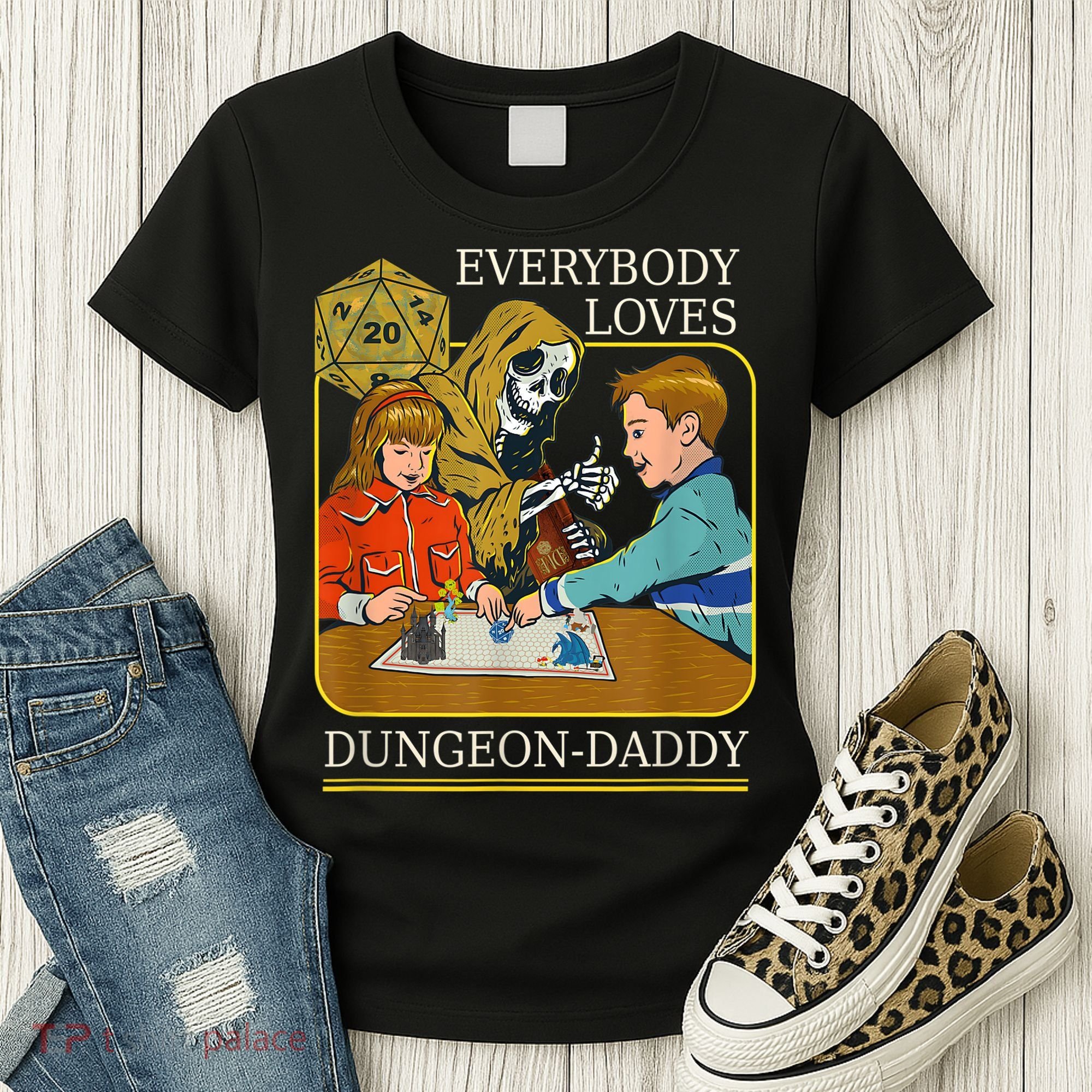 RPG D20 Dice Dungeon-Daddy Fantasy Pen and Paper Boardgame Women's T-Shirt
