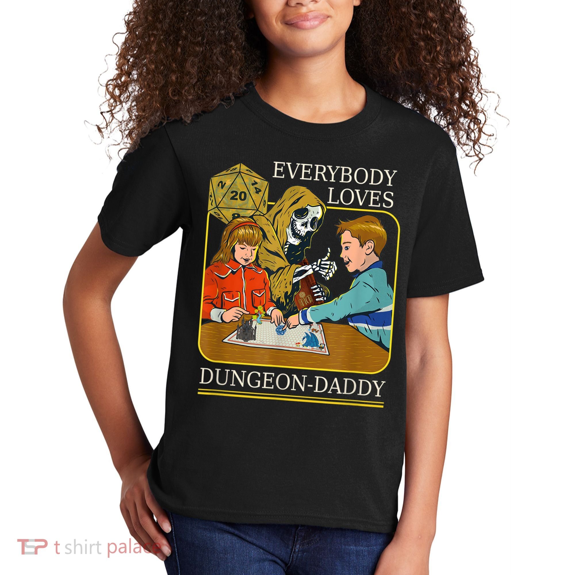 RPG D20 Dice Dungeon-Daddy Fantasy Pen and Paper Boardgame Kids T-Shirt