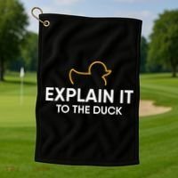 Rubber Duck Debugging Explain It To The Duck Programmer  Golf Towel thumb 1
